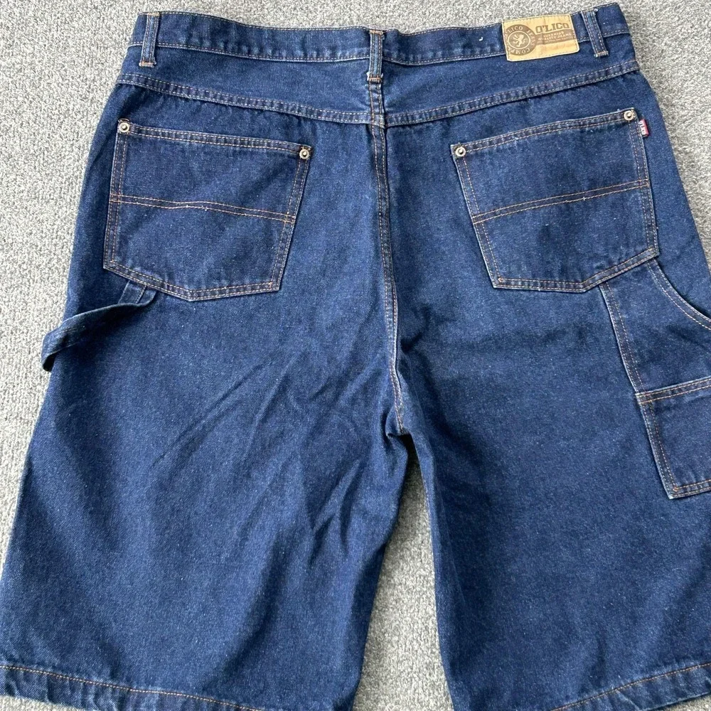 OLICO Shorts Mens 40 Blue Denim Jean‎ Relaxed Fit Jort 12 Inseam Carpenter Baggy